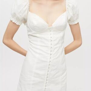 Urban Outfitters White Puff Sleeve Mini Dress
